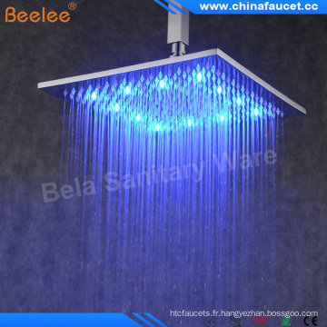 Beelee 8 &quot;Pomme de douche Pluie Rain Square Rain LED